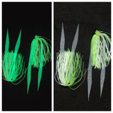 Fishing Silicone Skirt Hole in one style with glow tails 4" / 10 cm 500 bulk lot