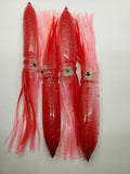 5 Pack Fishing Bulb Squids Skirt Lures Hoochie Offshore Trolling Lure Saltwater