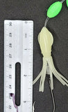 2.5" Clear Glow B2 Squid Hi-Lo Rig