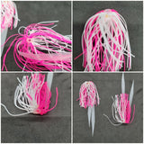 Silicone Fishing Skirt 4" w/ Glow Tails Fishing Lure Rig Teaser Micro Tackle 10