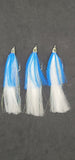 3 Fishing Teasers 5/0 Hooks Flies Fluke Flounder Striper Sea Bass Bait Rig Lure