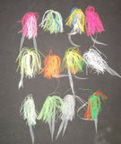 Silicone Fishing Skirt 4" w/ Glow Tails Fishing Lure Rig Teaser Micro Tackle 10