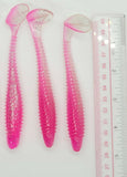 5 Fishing Tackle Shad Swimbait Paddle Tail 5 inch Ribbed Soft Plastic Bait Pink