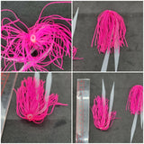 Silicone Fishing Skirt 4" w/ Glow Tails Fishing Lure Rig Teaser Micro Tackle 10