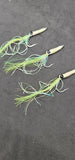 3 Fishing Squimp Teasers 5/0 Hook Flies Fluke Sea Bass Bait Rig Lure Squid Hi Lo