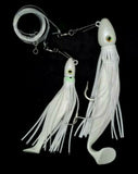 Hoochie Squid Fishing Tackle White 9in/23cm Trolling Terminal Tackle Tuna Marlin