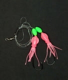 2.5" Pink Glow B2 Squid Hi-Lo Rig