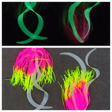 Silicone Fishing Skirt 4" w/ Glow Tails Fishing Lure Rig Teaser Micro Tackle 10