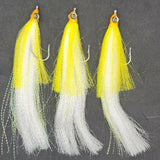 3 Fishing Teasers 5/0 Hooks Flies Fluke Flounder Striper Sea Bass Bait Rig Lure