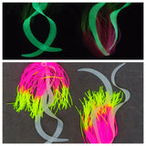 Silicone Fishing Skirt 4" w/ Glow Tails Fishing Lure Rig Teaser Micro Tackle 10