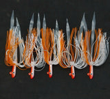 3 Tsunami Stlye Glass Minnow Silicone Skirt Teaser Lure Jig Bottom Fishing Glow