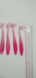 5 Fishing Tackle Shad Swimbait Paddle Tail 5 inch Ribbed Soft Plastic Bait Pink