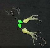 2.5" Clear Glow B2 Squid Hi-Lo Rig