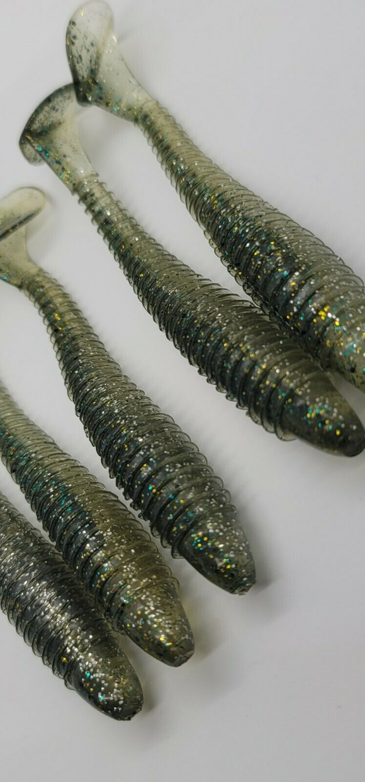 5 Fishing Tackle Shad Swimbait Paddle Tail 5 inch Ribbed Soft Plastic Bait