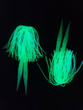 Silicone Fishing Skirt 4" w/ Glow Tails Fishing Lure Rig Teaser Micro Tackle 10