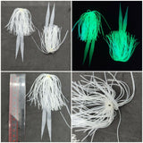 Silicone Fishing Skirt 4" w/ Glow Tails Fishing Lure Rig Teaser Micro Tackle 10