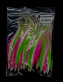 Fishing Bucktail Hair Teaser Slide Tube Fluke Bass Rig Jig 5 or 25 Pack