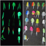 Hi-Lo Bottom Fishing Rig Single Silicone Skirt Teaser Glow Bead Hook Fluke Bass
