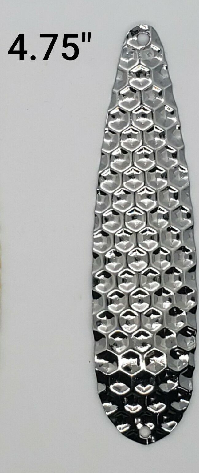 Fishing Spoon Flutter Hex 4.75" Build Your Tackle SILVER Cheap Wholesale 9.5 cm