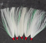 Fishing Bucktail Hair Teaser Slide Tube Fluke Bass Rig Jig 5 or 25 Pack