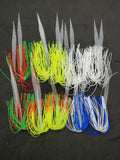Silicone Fishing Skirt 4" w/ Glow Tails Fishing Lure Rig Teaser Micro Tackle 10