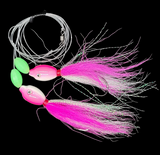 Hi-Lo Floating Bucktails 30 lb Fishing Rig 2 Hooks Bait  Teasers Fluke Sea Bass