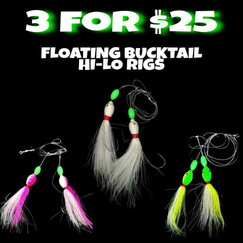 3 Pack Floating Hi-Lo Bucktails