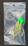  HiLo 30 lb Fishing Rig Double Hook Bait 2.5" GLOW Squid Teasers Fluke Sea Bass9