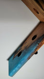 Epoxy Resin Live Edge Wood Zig Zag Wine Rack 8 Bottles Handmade USA Steampunk 2