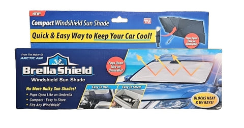 Brella Shield Car Windshield Sun Shade Umbrella (31x57) new/damaged box