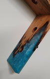 Epoxy Resin Live Edge Wood Zig Zag Wine Rack 8 Bottles Handmade USA Steampunk 10