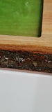 Handmade Live Edge Wood Bar Top Epoxy Resin Flower Top Rolling Serving Tree Art5