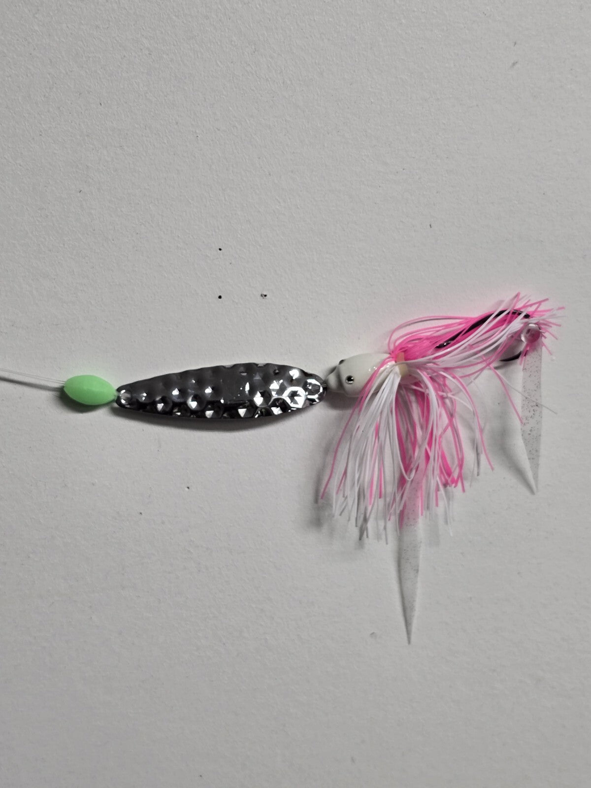 Fishing Single Spoon Hi-Lo Rig Silicone Skirt Foating Head Fluke 30lb BottomFish Fishing Single Spoon Hi-Lo Rig Silicone Skirt Foating Head Fluke 30lb BottomFish