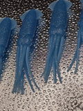 Fishing Squid Bulb Teaser Skirt 5" in / 13 cm Octopus Blue Glow Fluke Jig 10 Pc