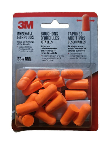 3M EAR PLUGS 32DB 8PR Disposable Earplugs Fits All Ear Canals Reduce Loud Noises