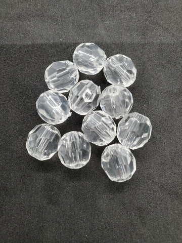 12mm Faceted Clear Beads 50 Pack USA Fishing Offshore Tackle Free Shipping Craft