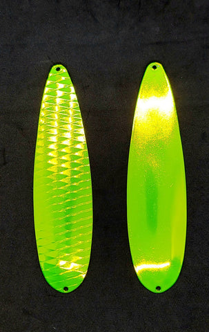 Fishing Flutter Spoon 8" 20cm Lure 4oz Jigging Grellow Bass Smooth Diamond