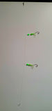 HiLo 30 lb Fishing Rig 2 Hooks Bait 2.5" GLOW B2 Squid Teasers Fluke Sea Bass8