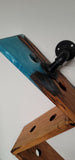 Epoxy Resin Live Edge Wood Zig Zag Wine Rack 8 Bottles Handmade USA Steampunk 5