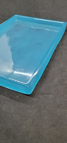 Epoxy Resin Poured Handmade  Serving Rolling Tray Blue Free Shipping New Art