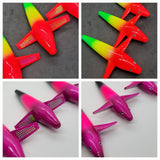 40 Lot Teaser Tuna Bird 7" in / 18 cm Saltwater Purple Black Pink Custom Color 4