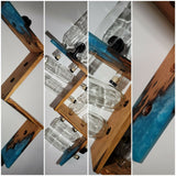 Epoxy Resin Live Edge Wood Zig Zag Wine Rack 8 Bottles Handmade USA Steampunk 6