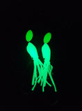 HiLo 30 lb Fishing Rig 2 Hooks Bait 2.5" GLOW B2 Squid Teasers Fluke Sea Bass2