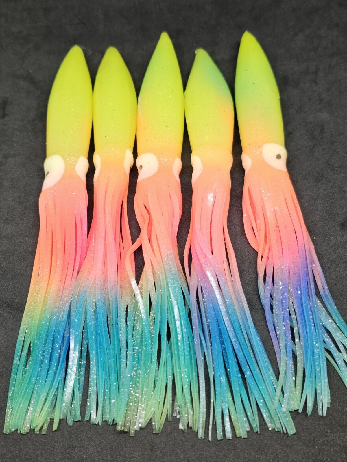 5x Game Fishing Lures Skirted Trolling Lure Squid Skirts Marlin
