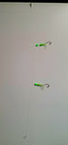 HiLo 30 lb Fishing Rig 2 Hooks Bait 4" GLOW B2 Squid Teasers Fluke Sea Bass6