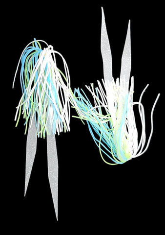 Silicone Fishing Skirt 4"in/10 cm Glow Tails Fishing Lure Teaser Micro Tackle DY