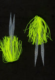 Fishing Silicone Skirt Hole in one style with glow tails 4" / 10 cm 500 bulk lot