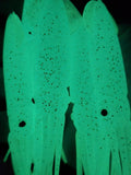 Fishing Squid Bulb Teaser Skirt 5" in / 13 cm Octopus Blue Glow Fluke Jig 10 Pc