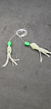  HiLo 30 lb Fishing Rig Double Hook Bait 2.5" GLOW Squid Teasers Fluke Sea Bass4