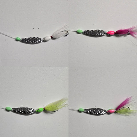 Hi-Lo Fishing Single Spoon Bucktail Rig Foating Head Fluke 30lb Floater Fluke